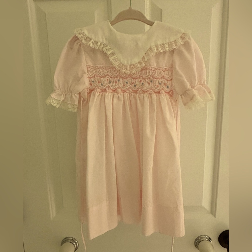 Vintage Polly Flinders smocked party dress size 4T